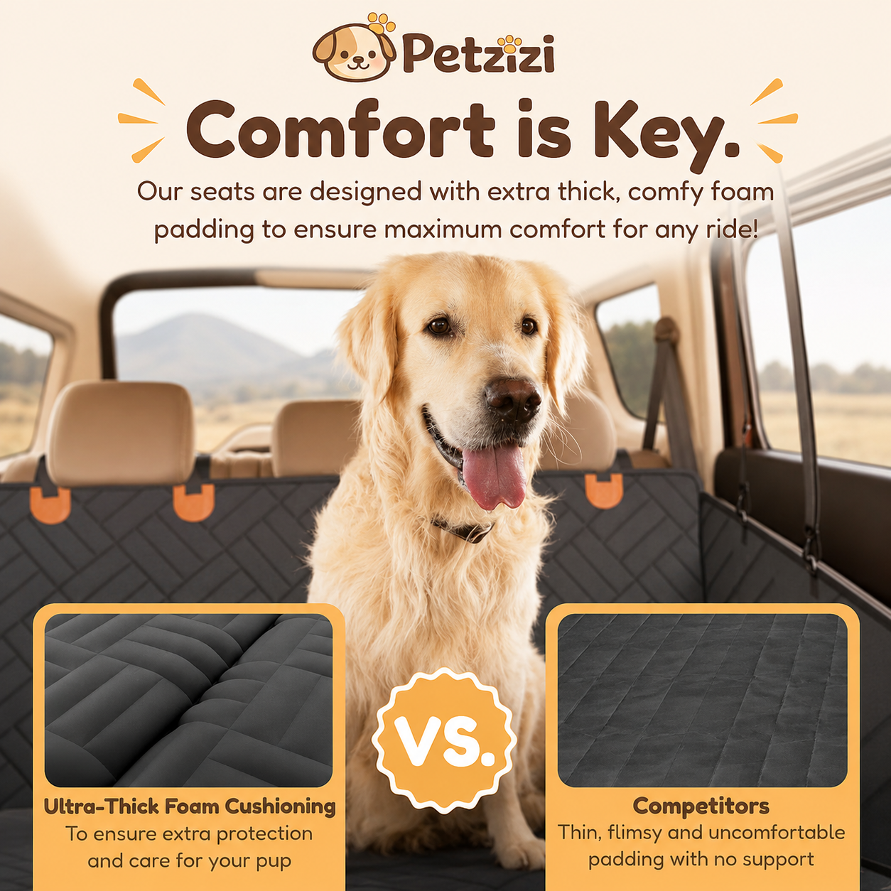 Petzizi Hard Bottom Seat Cover