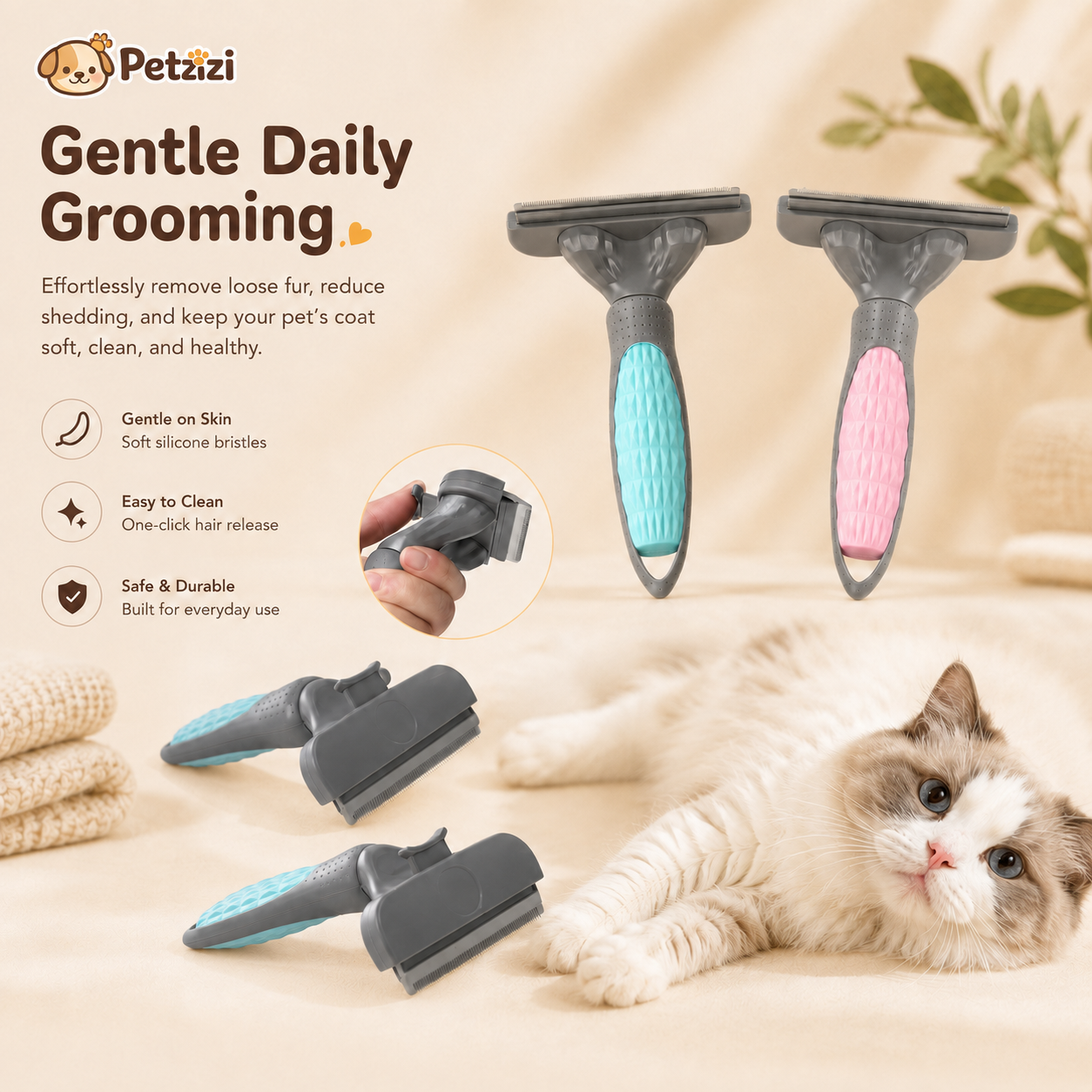 Petzizi FurGlide™ Grooming Comb